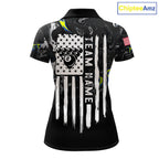 Black And White Camo US Flag 8 Ball Billiard Jersey Custom Patriotic Pool Team Shirts
