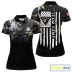 Black And White Camo US Flag 8 Ball Billiard Jersey Custom Patriotic Pool Team Shirts