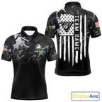 Black And White Camo US Flag 8 Ball Billiard Jersey Custom Patriotic Pool Team Shirts
