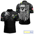 Black And White Camo US Flag 8 Ball Billiard Jersey Custom Patriotic Pool Team Shirts