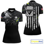 Black And White Camo US Flag 8 Ball Billiard Jersey Custom Patriotic Pool Team Shirts