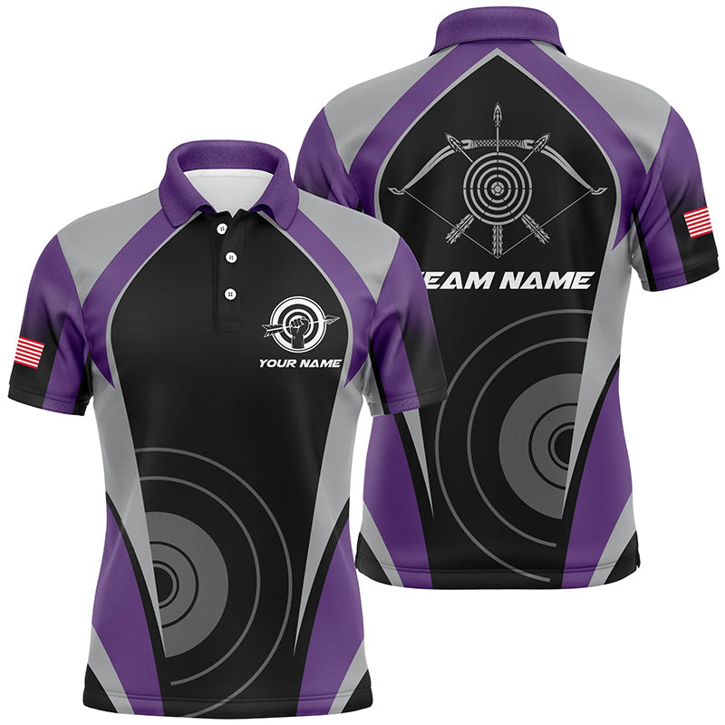 Personalized Purple Archery Jerseys Polo Shirts Best Custom Archery Uniform For Team