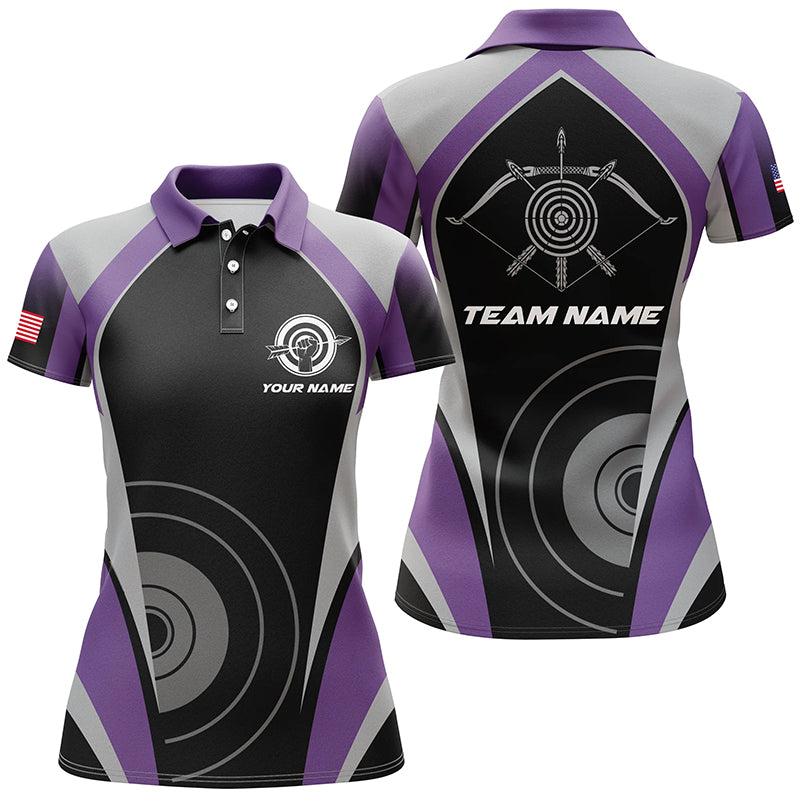 Personalized Purple Archery Jerseys Polo Shirts Best Custom Archery Uniform For Team