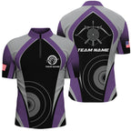 Personalized Purple Archery Jerseys Quarter-Zip Shirts Custom Archery Uniform For Team