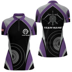 Personalized Purple Archery Jerseys Quarter-Zip Shirts Custom Archery Uniform For Team