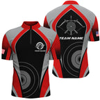 Personalized Red Archery Jerseys Quarter-Zip Shirts Custom Archery Uniform For Team