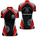 Personalized Red Archery Jerseys Quarter-Zip Shirts Custom Archery Uniform For Team
