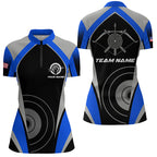 Personalized Blue Archery Jerseys Quarter-Zip Shirts Custom Archery Uniform For Team