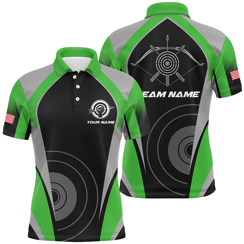 Personalized Green Archery Jerseys Polo Shirts Best Custom Archery Uniform For Team
