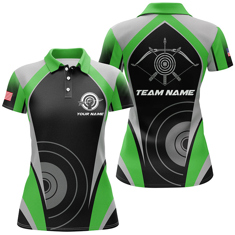 Personalized Green Archery Jerseys Polo Shirts Best Custom Archery Uniform For Team