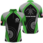 Personalized Green Archery Jerseys Quarter-Zip Shirts Custom Archery Uniform For Team