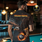 Personalized Fire 8 Ball Eagle Billiard Shirt Custom Pool Team Jersey Polo & 1/4 Zip