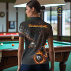 Personalized Fire 8 Ball Eagle Billiard Shirt Custom Pool Team Jersey Polo & 1/4 Zip