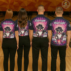 Pink Funny American Bully Dog Bowling Jersey Custom Graffiti Bowling League Team Shirts