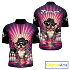 Pink Funny American Bully Dog Bowling Jersey Custom Graffiti Bowling League Team Shirts