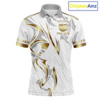Custom Gold Bowling Ball Crown Bowling Shirt, Bowling Team Jersey Polo & 1/4 Zip