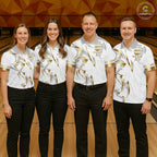 Custom Gold Bowling Ball Crown Bowling Shirt, Bowling Team Jersey Polo & 1/4 Zip