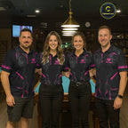 Customized 8 Ball Pool Crown 's Billiard Shirts Pink And Black Billiard Team Shirt Pool Jersey