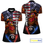 Funny Turkey American Flag Smoke Billiard Shirts Custom Thanksgiving 8 Ball Pool Jersey