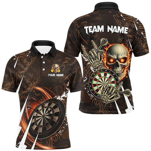 Personalized 3D Skull Darts Polo & 1/4 Zip Shirts Custom Cool Darts League Team Jerseys