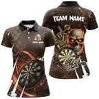 Personalized 3D Skull Darts Polo & 1/4 Zip Shirts Custom Cool Darts League Team Jerseys