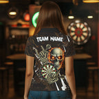 Personalized 3D Skull Darts Polo & 1/4 Zip Shirts Custom Cool Darts League Team Jerseys