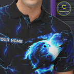 Blue Lightning Thunder Custom Cobra Snake Bowling Shirts Personalized Bowling Team Jersey