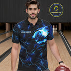 Blue Lightning Thunder Custom Cobra Snake Bowling Shirts Personalized Bowling Team Jersey