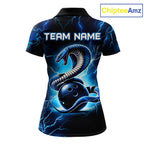Blue Lightning Thunder Custom Cobra Snake Bowling Shirts Personalized Bowling Team Jersey