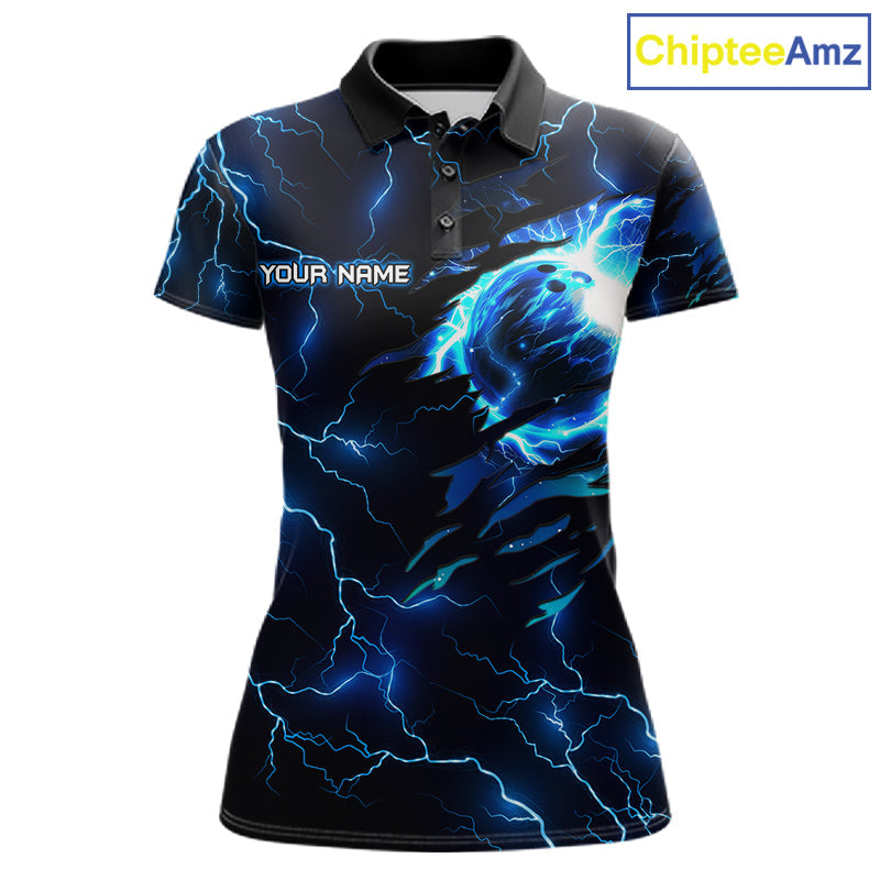 Blue Lightning Thunder Custom Cobra Snake Bowling Shirts Personalized Bowling Team Jersey
