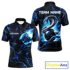 Blue Lightning Thunder Custom Cobra Snake Bowling Shirts Personalized Bowling Team Jersey