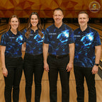 Blue Lightning Thunder Custom Cobra Snake Bowling Shirts Personalized Bowling Team Jersey