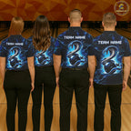 Blue Lightning Thunder Custom Cobra Snake Bowling Shirts Personalized Bowling Team Jersey