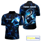 Blue Lightning Thunder Custom Cobra Snake Bowling Shirts Personalized Bowling Team Jersey