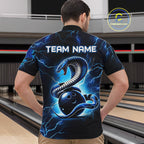 Blue Lightning Thunder Custom Cobra Snake Bowling Shirts Personalized Bowling Team Jersey