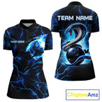 Blue Lightning Thunder Custom Cobra Snake Bowling Shirts Personalized Bowling Team Jersey