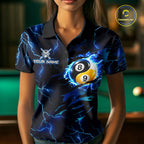 Blue Lightning Yinyang 8 Ball & 9 Ball Dragon Billiard Shirts Custom Pool Team Jersey