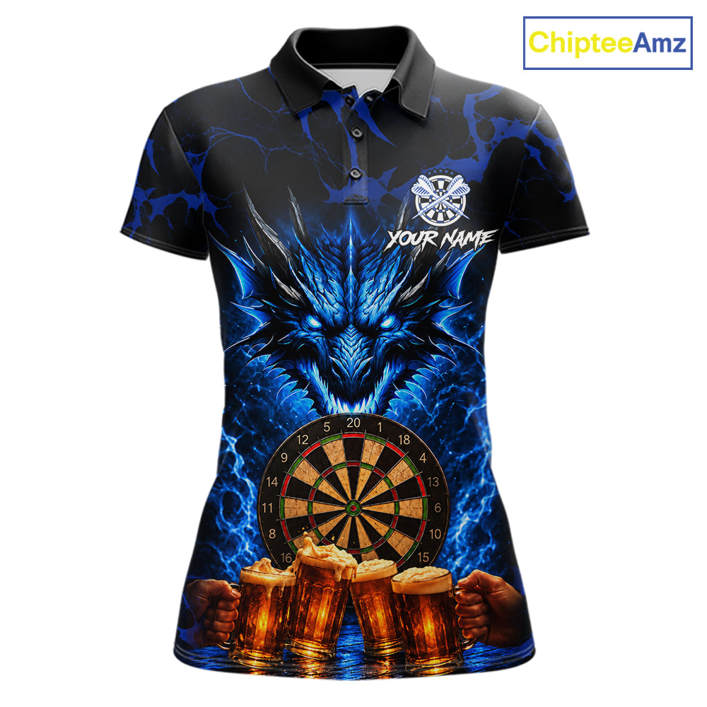 Black And Blue Personalized Dragon Beer Darts Shirts Custom Darts League Team Jersey