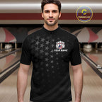 Personalized Black American Flag Bowling Jersey Custom Patriotic Bowling Team Shirts