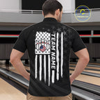 Personalized Black American Flag Bowling Jersey Custom Patriotic Bowling Team Shirts