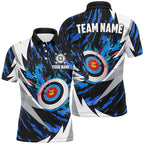 Personalized 3D Target Archery Thunder Pattern Polo Shirts, Archery Team Jerseys Shirts