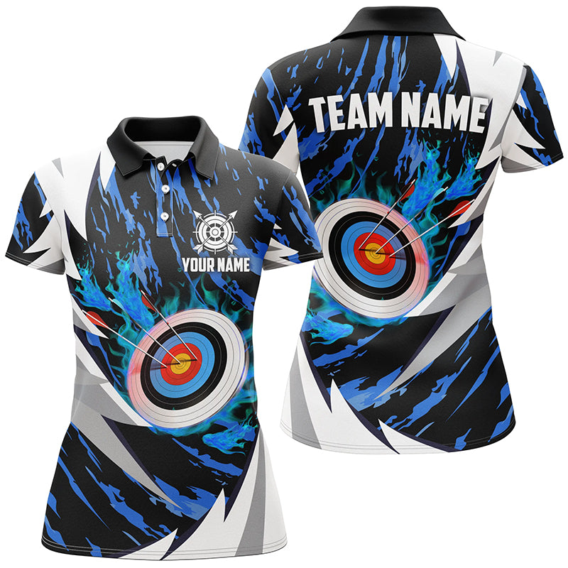 Personalized 3D Target Archery Thunder Pattern Polo Shirts, Archery Team Jerseys Shirts