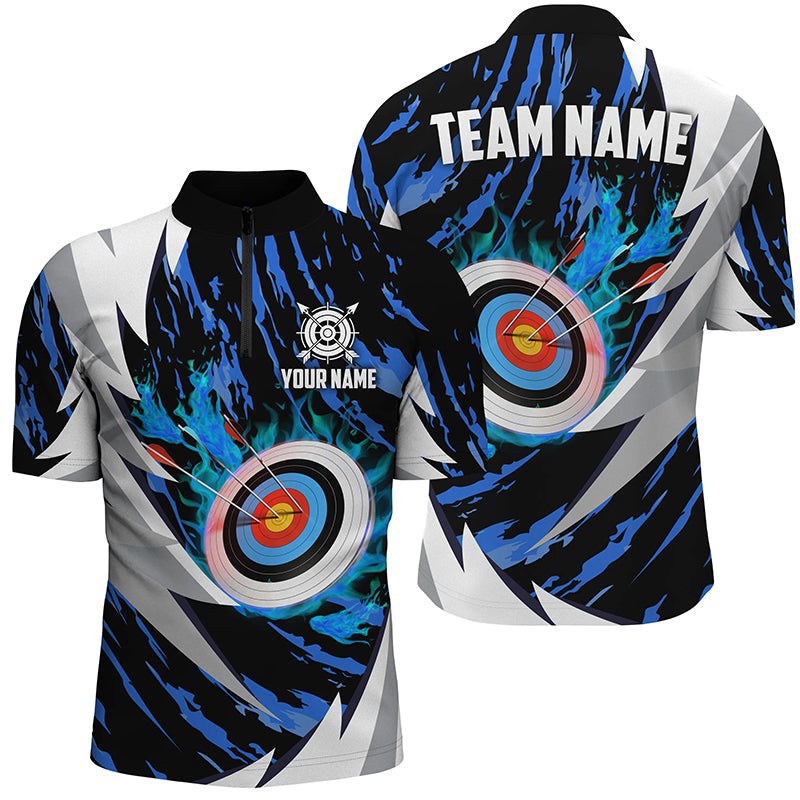 Personalized 3D Target Archery Thunder Quarter-Zip Shirts, Archery Team Jerseys