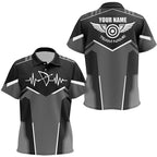 Personalized Funny Archery Heartbeat Polo Shirts Custom Name Archery Jersey