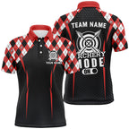 Funny Archery Mode On Argyle Pattern Customized Archery Polo Shirts, Archery Team Jersey