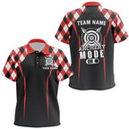 Funny Archery Mode On Argyle Pattern Customized Archery Polo Shirts, Archery Team Jersey