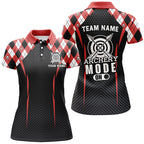 Funny Archery Mode On Argyle Pattern Customized Archery Polo Shirts, Archery Team Jersey
