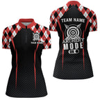 Funny Archery Mode On Argyle Pattern Customized Quarter-Zip Shirt, Archery Team Jersey