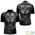 Personalized Snarling Lion Darts Polo & Quarter Zip Custom Dart Shirts, Dart Team Jersey