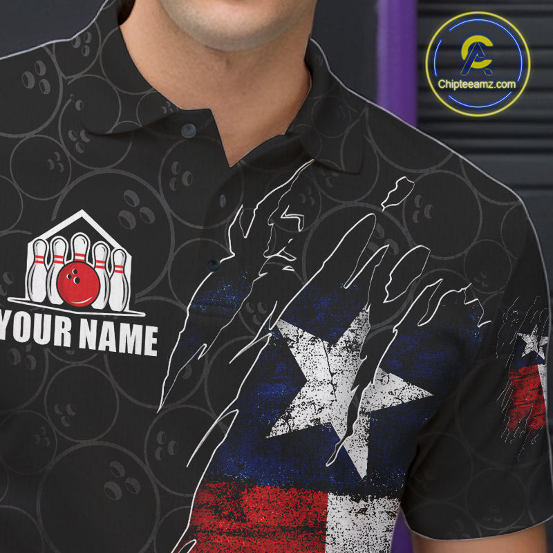 Personalized Vintage Texas Flag Bowling Shirts Custom Patriotic Bowling Team Jersey
